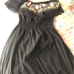 Mexican Black and Gold Dress